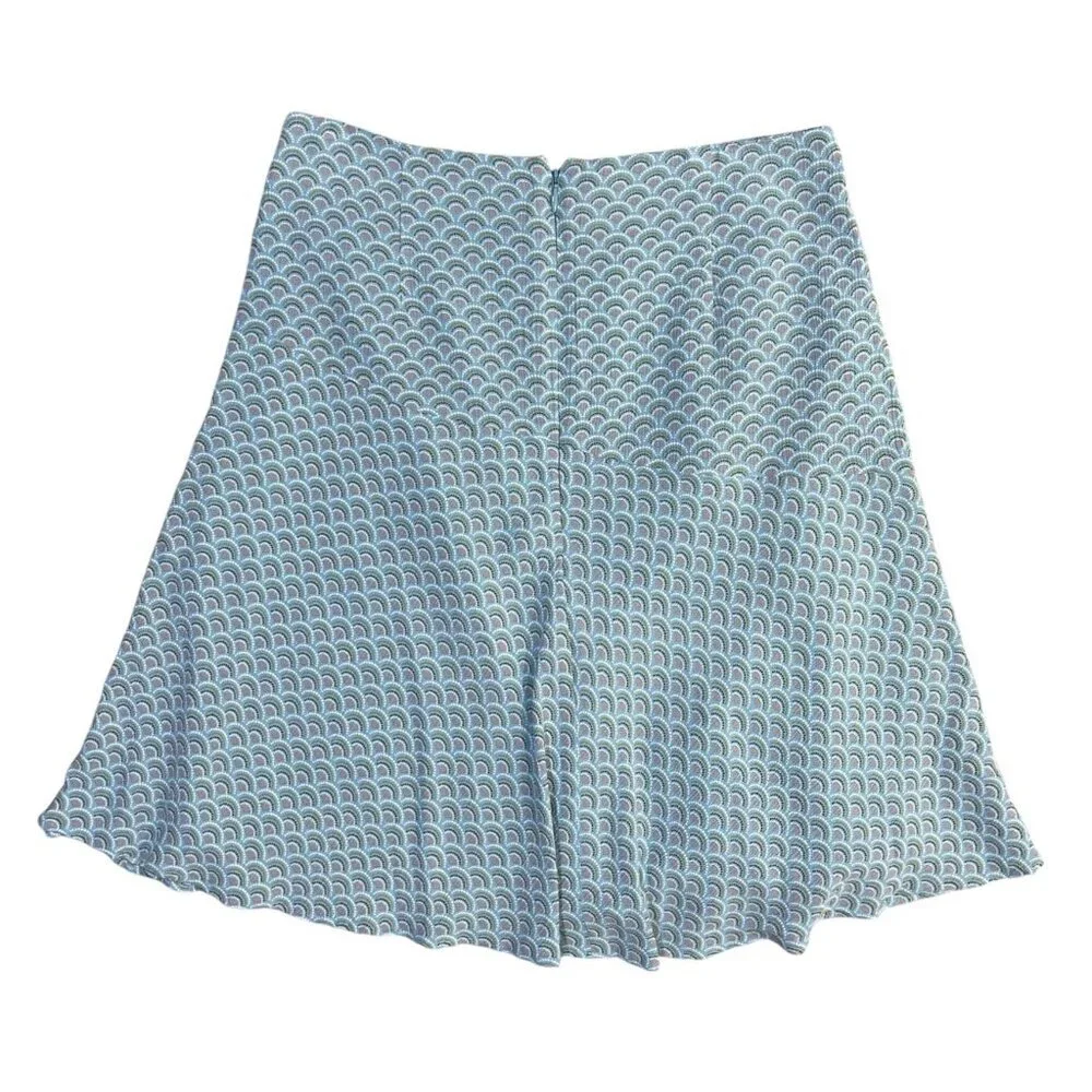 Boden Virginia Swing Mini Skirt Blue Heron Rainbow Print Lined Size 2R 2 Regular